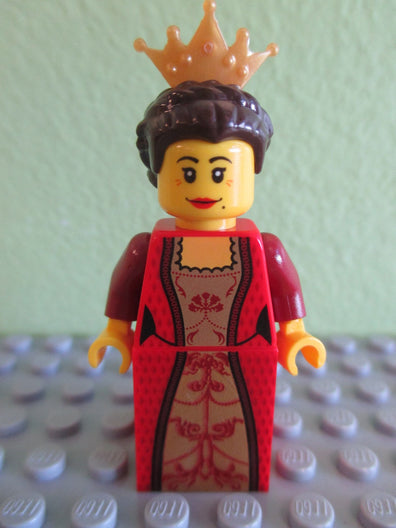LEGO Minifigure-Kingdoms - Queen with Dark Brown Hair-Castle / Kingdoms-CAS504-Creative Brick Builders
